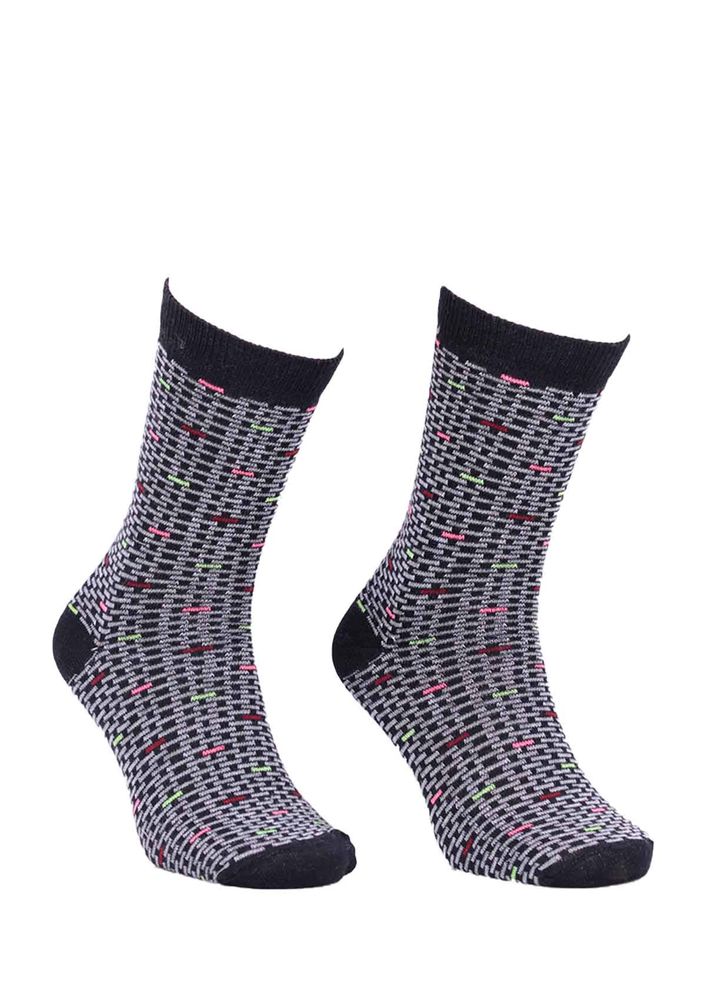 Çizgili Desenli Çorap 4052 | Siyah