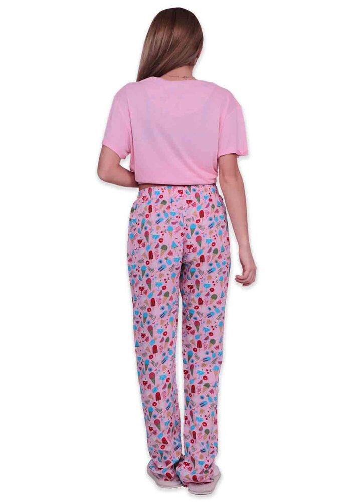 Aydoğan Baskılı Poplin Kısa Kollu Kadın Pijama Takımı 9004 | Pembe