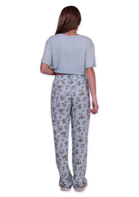 Aydoğan Baskılı Poplin Kısa Kollu Pijama Takımı 9001 | Su Yeşili - Thumbnail