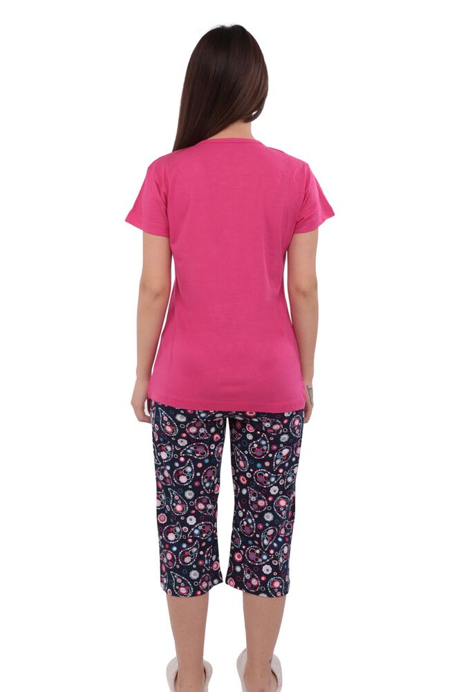 Boyraz Kaprili Kısa Kollu Desenli Pijama Takımı 8202 | Pembe