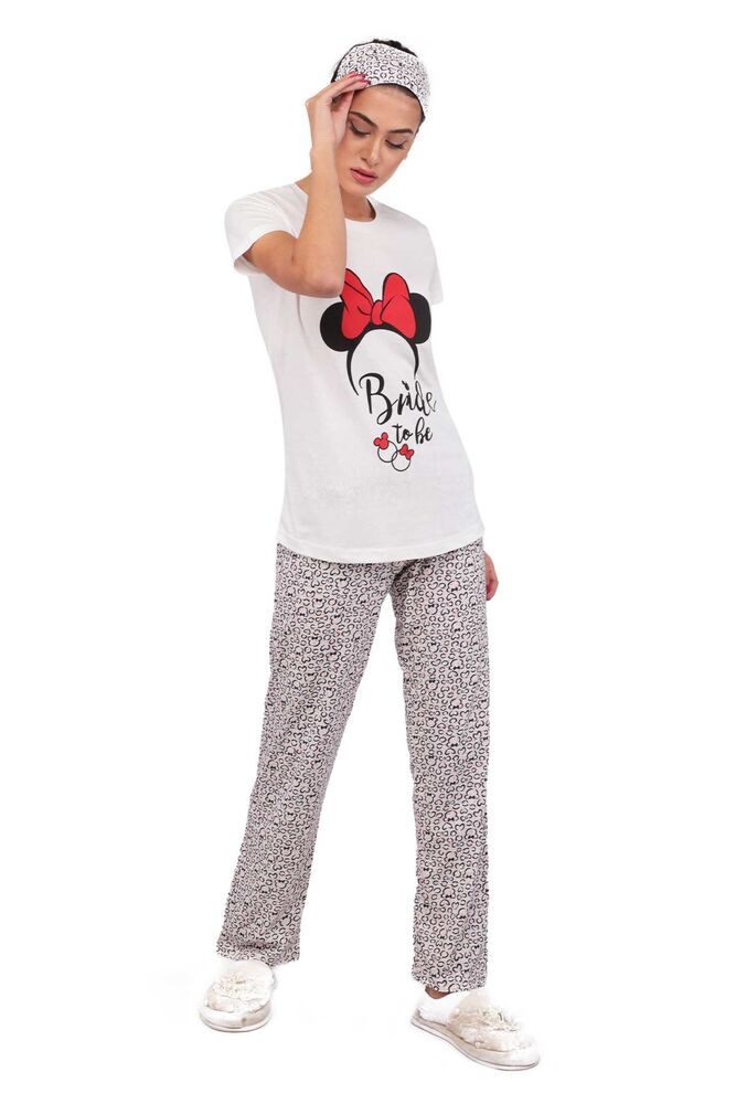 Calimera Baskılı Kısa Kollu Pijama Takımı | Beyaz