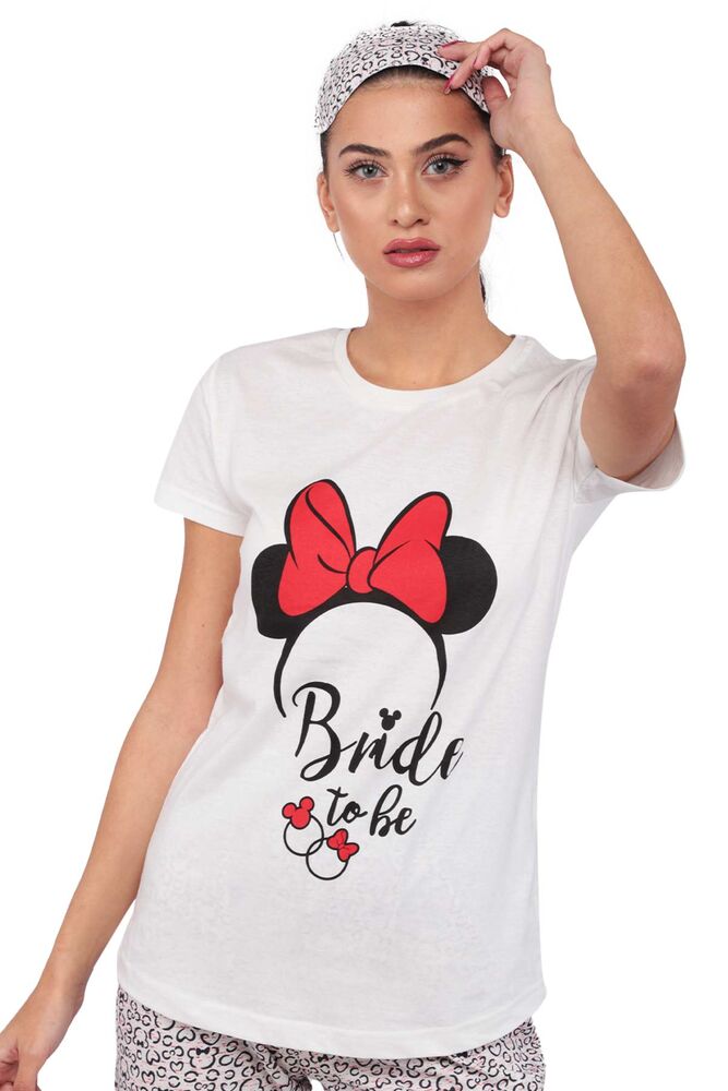 Calimera Baskılı Kısa Kollu Pijama Takımı | Beyaz