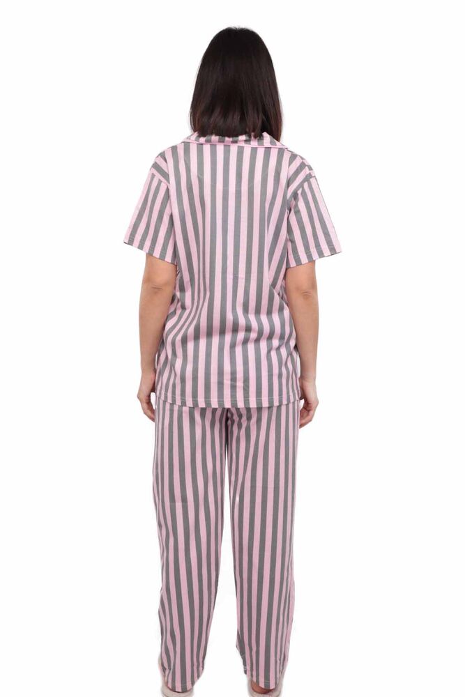 Işılay Boy Düğme Kısa Kollu Pijama Takım | Pembe