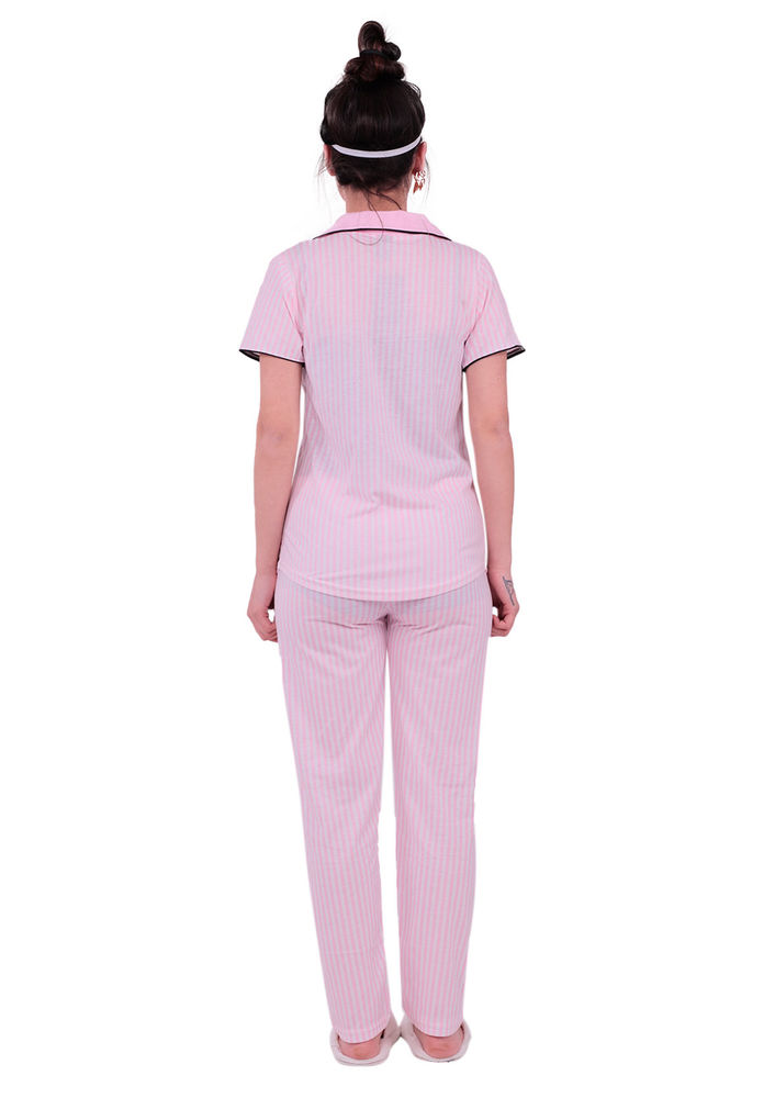 Snc Çizgili Gömlek Pijama Takımı 8002 | Pembe
