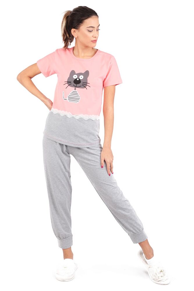 Sude Kedi Baskılı Kısa Kollu Pijama Takımı | Yavru Ağzı