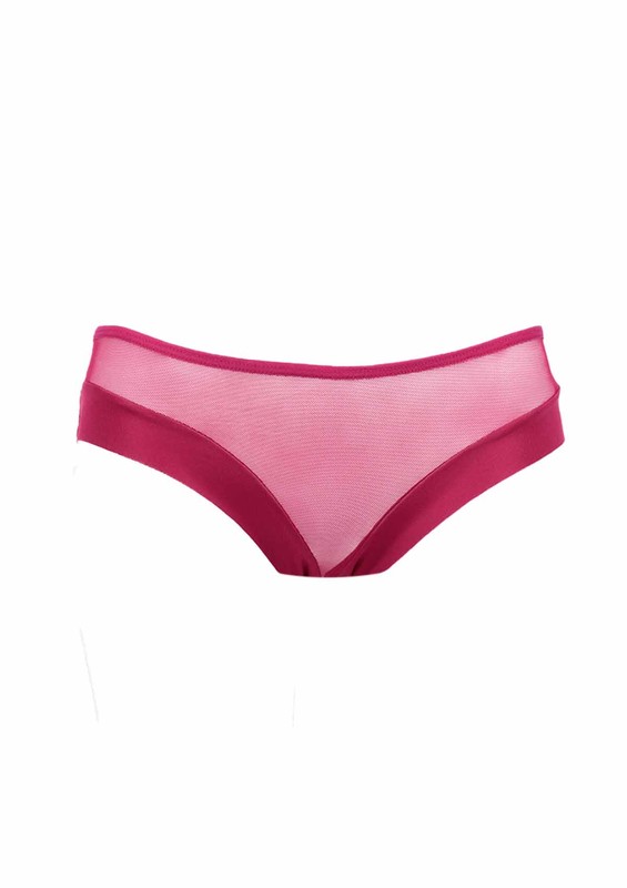 PAPATYA - Tül Dekolteli Lazer Kesim Külot 2468 | Fuşya