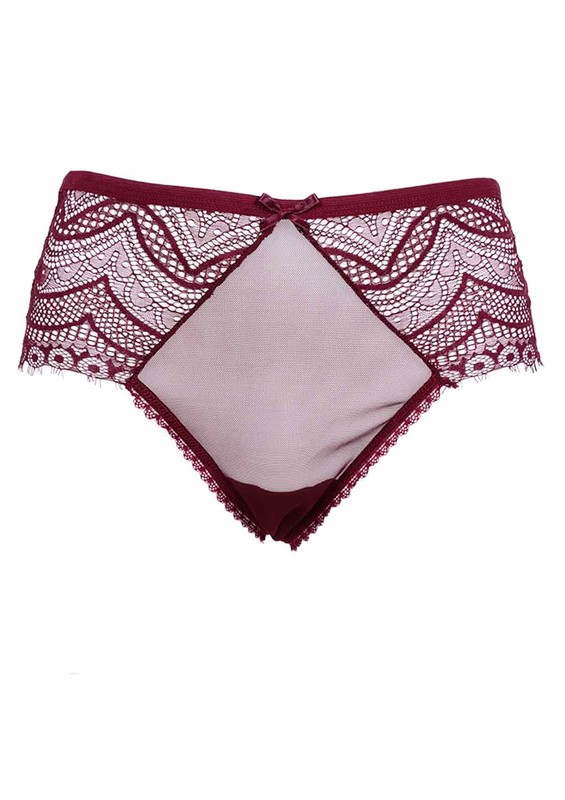PAPATYA - Dantelli Büyük Beden Tanga 3988 | Bordo