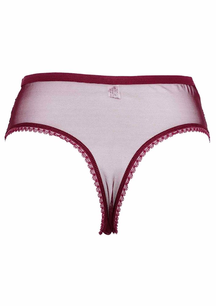 Dantelli Büyük Beden Tanga 3988 | Bordo