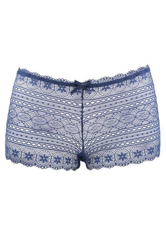 PAPATYA - Papatya Dantelli Tül Boxer | Mavi