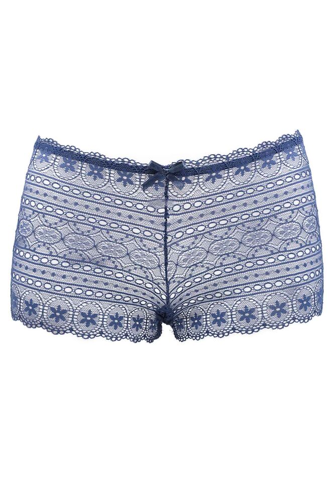Papatya Dantelli Tül Boxer | Mavi