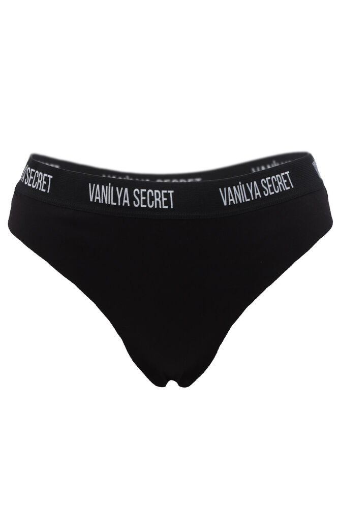 Vanilya Secret Beli Bant Lastikli Pamuklu Tanga Siyah