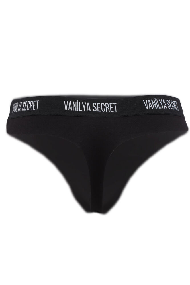 Vanilya Secret Beli Bant Lastikli Pamuklu Tanga Siyah