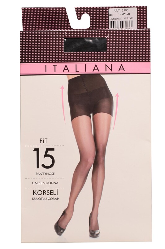ITALIANA - İtaliana Fit 15 Korseli Külotlu Çorap 2505 | Siyah