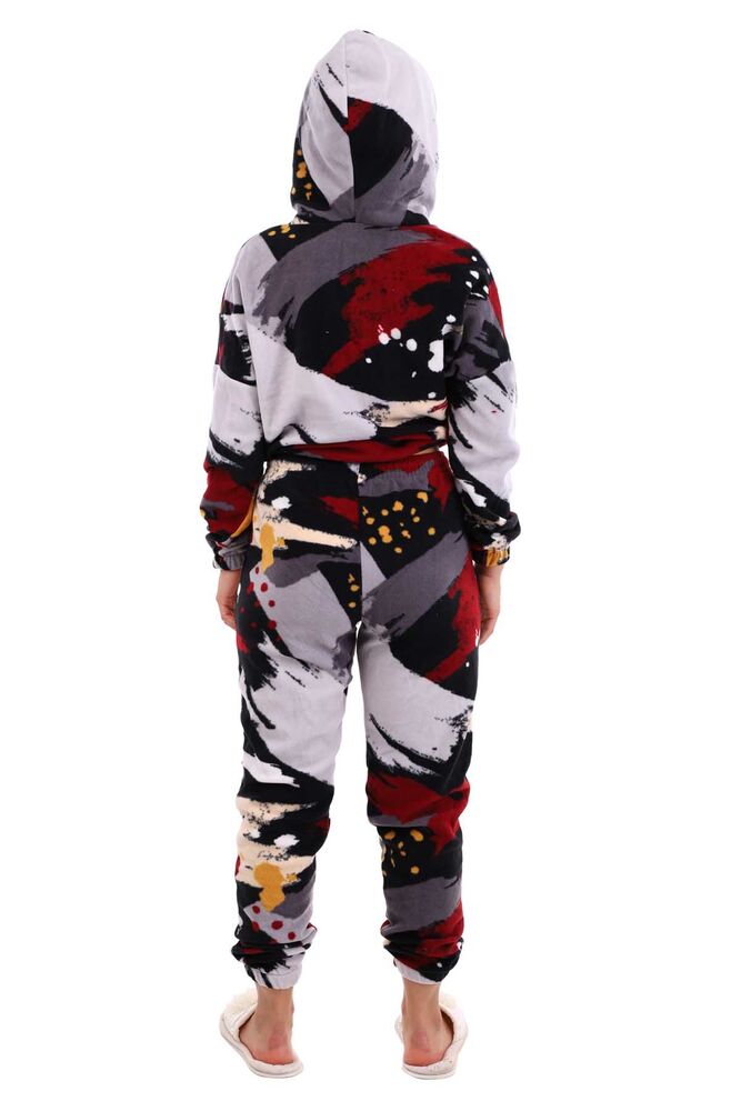 Arcan Kapüşonlu Polar Pijama Takımı 1415-3 | Bordo