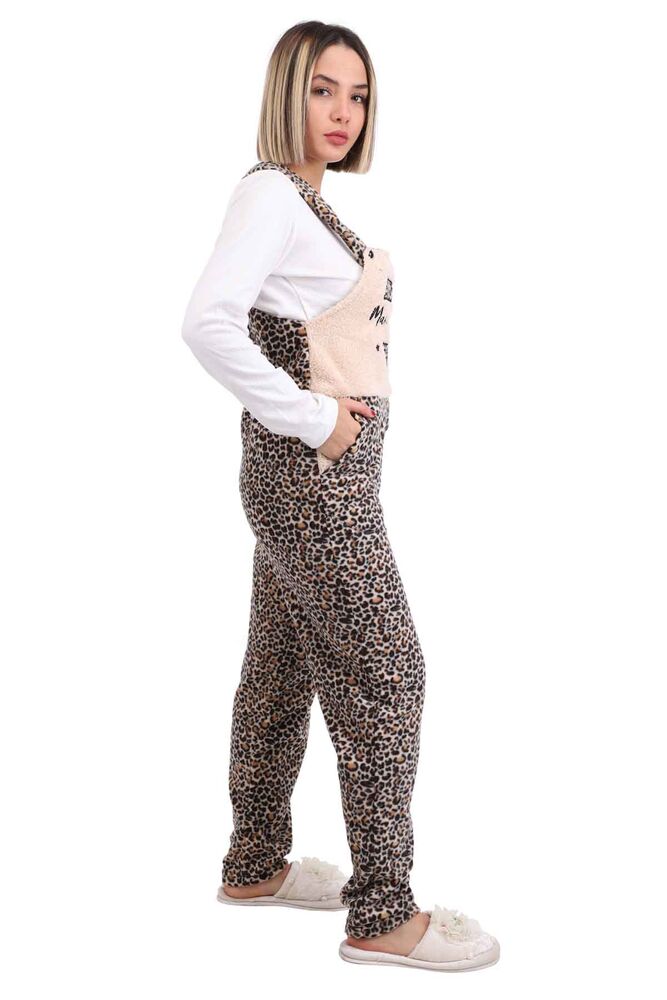 Arcan Leopar Desenli Polar Salopet Tulum 1805-10 | Kahverengi