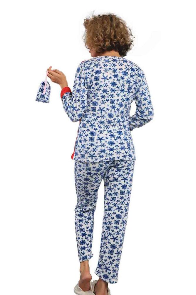 Boru Paçalı Kar Taneli Welsoft Pijama Takımı 2048 | Kırmızı