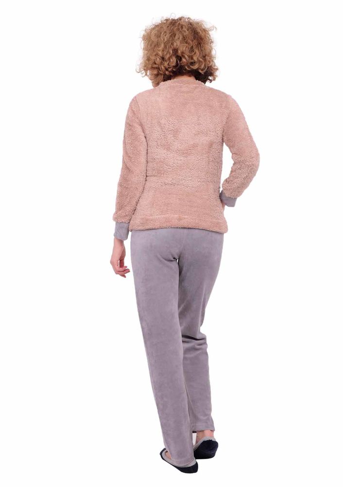 Wesha Kedili Cepli Welsoft Pijama Takımı 004 | Kahverengi