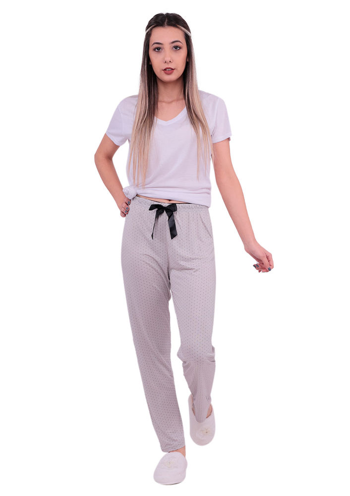 Puantiye Desenli Pijama Altı 20105 | Kahverengi