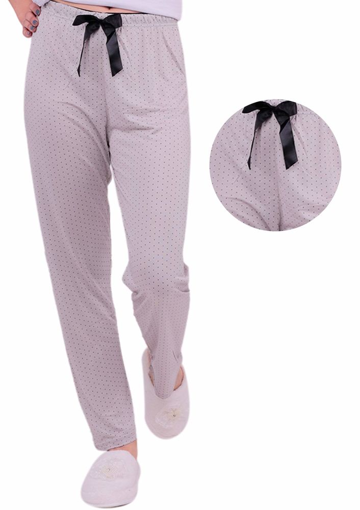 Puantiye Desenli Pijama Altı 20105 | Kahverengi
