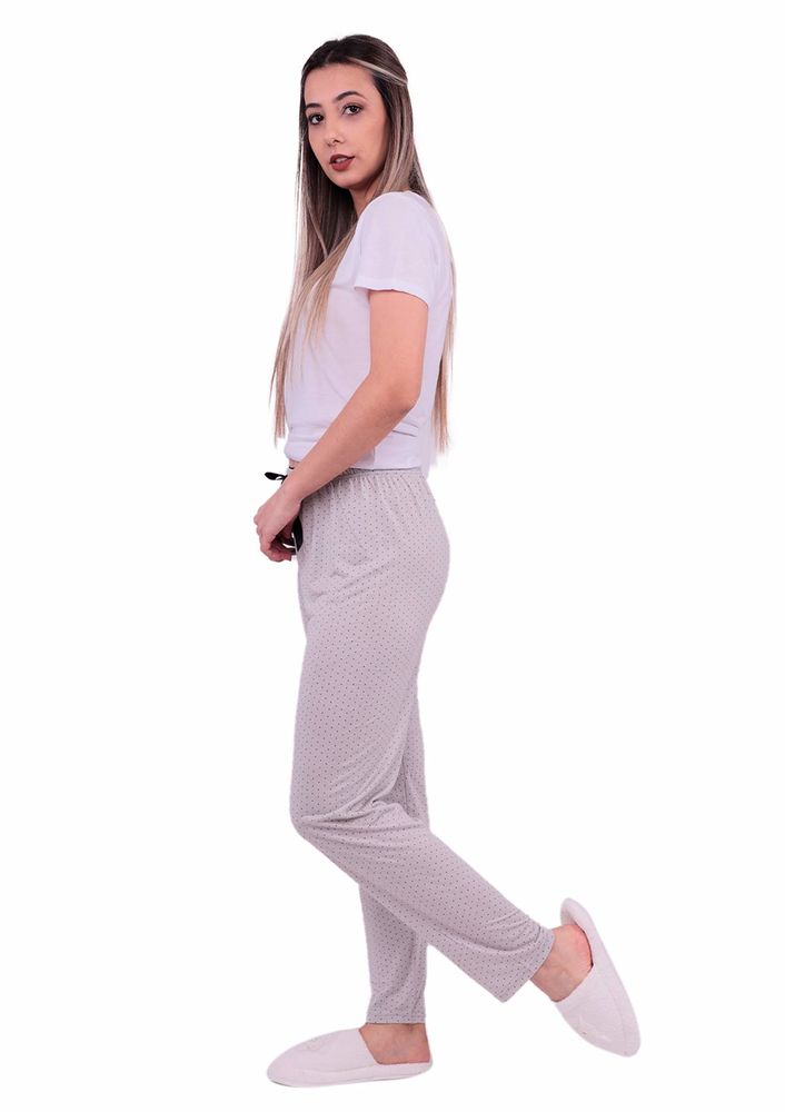 Puantiye Desenli Pijama Altı 20105 | Kahverengi