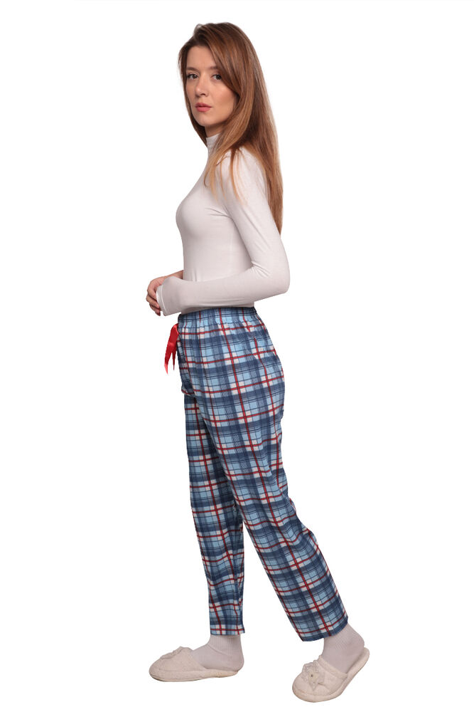 Ekoseli Kadın Pijama Altı | Mavi