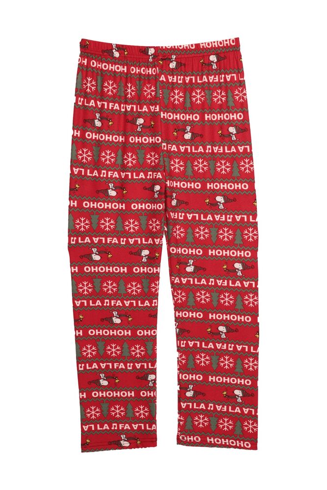 Baskılı Süet Kadın Pijama Altı | Kırmızı
