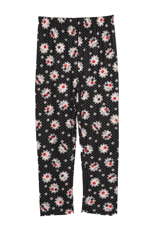 ARSEL - Baskılı Süet Kadın Pijama Altı 3155-1 | Siyah