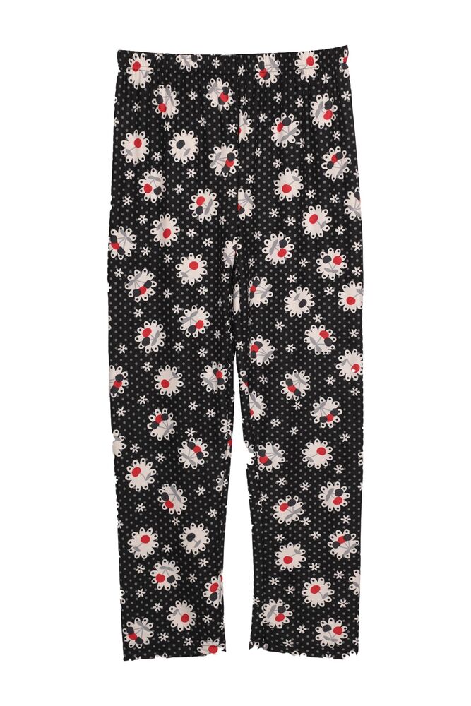 Baskılı Süet Kadın Pijama Altı 3155-1 | Siyah