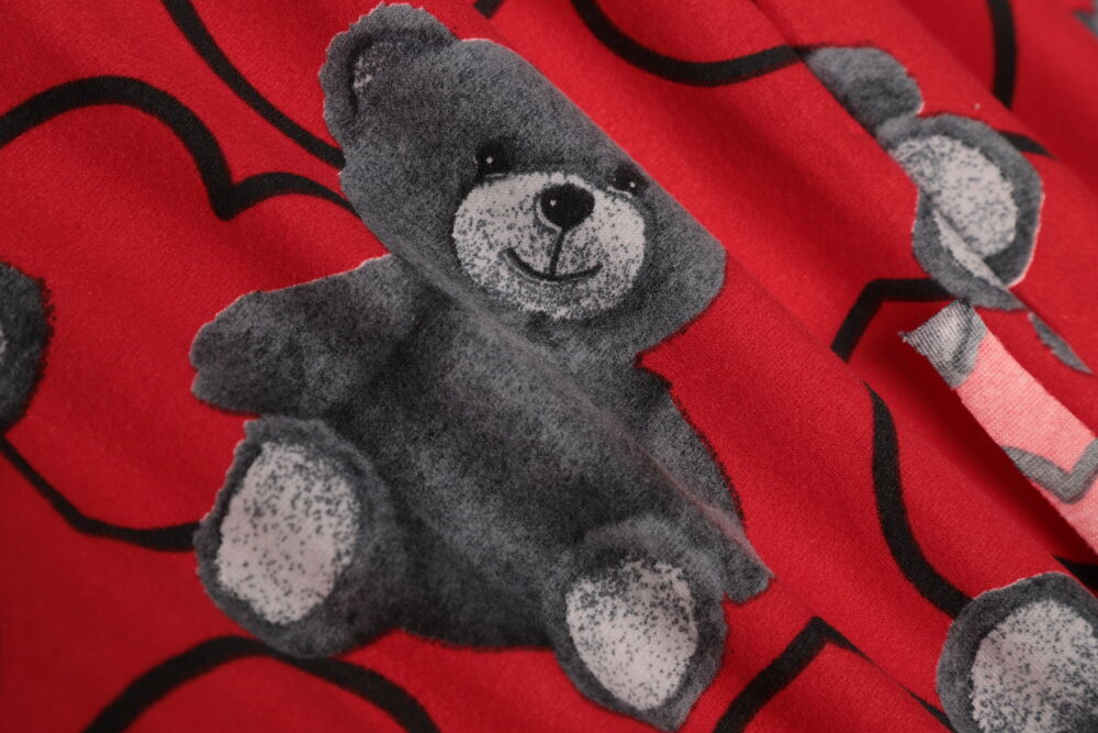 Baskılı Süet Kadın Pijama Altı 3155-3 | Kırmızı