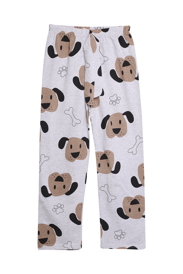 Baskılı 2 İplik Kadın Pijama Altı 9043-3 | Gri