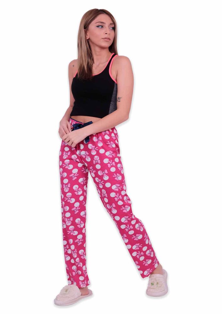 Kurdele Baskılı Kadın Pijama Altı | Pembe