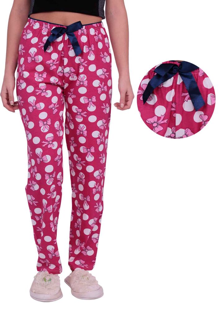 Kurdele Baskılı Kadın Pijama Altı | Pembe