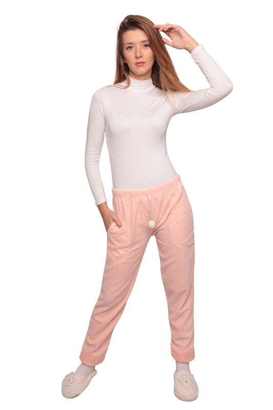 IŞILAY - Cepli Polar Kadın Pijama Altı 3214 | Somon