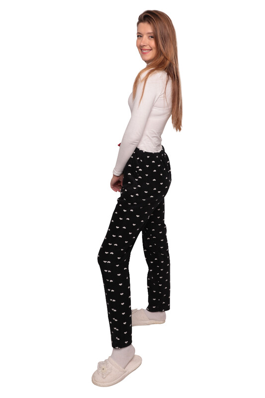 Cepli Kadın Polar Pijama Alt 1012 | Siyah - Thumbnail