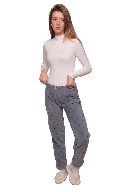 IŞILAY - Cepli Polar Kadın Pijama Altı 3214 | Gri