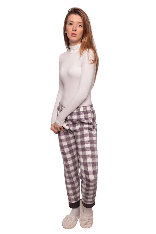 IŞILAY - Cepli Polar Kadın Pijama Alt | Mor