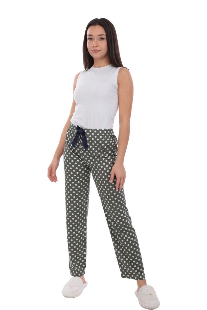 Puantiyeli Kadın Pijama Altı | Yeşil