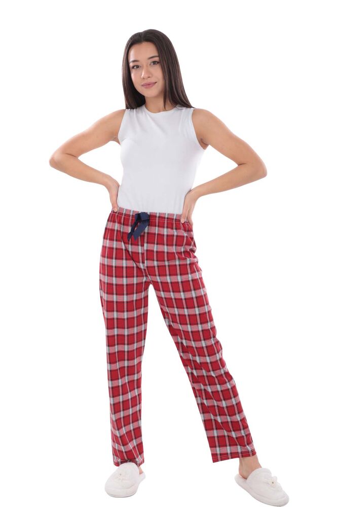 Çizgili Kadın Pijama Altı 1408 | Kırmızı