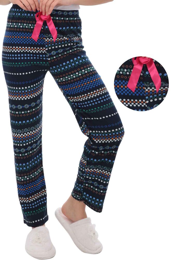 Daire Desenli Kadın Pijama Altı 1409 | Lacivert