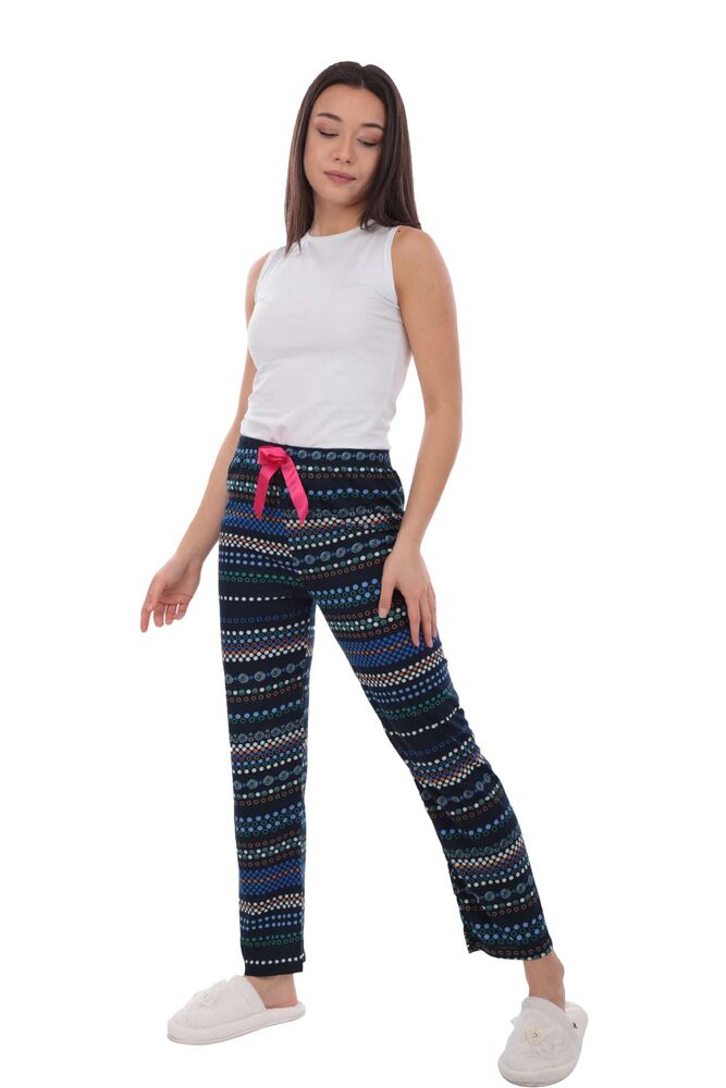 Daire Desenli Kadın Pijama Altı 1409 | Lacivert