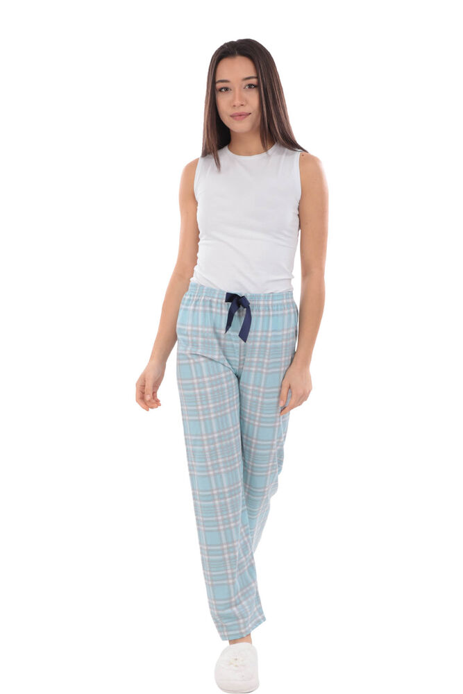 Çizgili Kadın Pijama Altı 1410 | Mavi