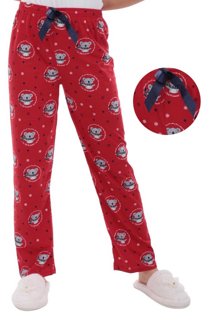 Koala Desenli Kadın Pijama Altı 1411 | Kırmızı