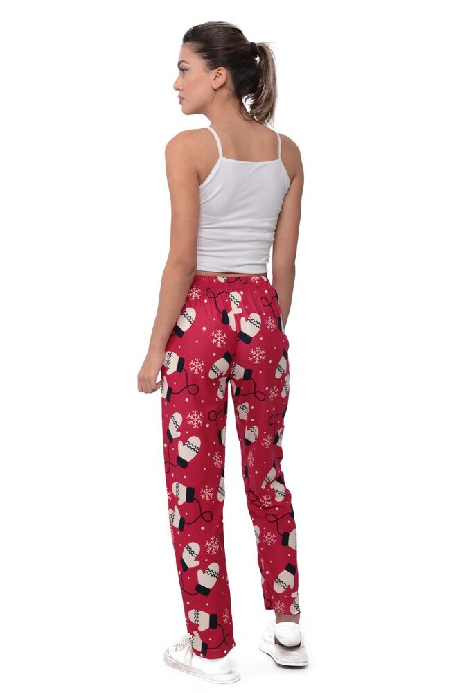 Eldiven Desenli Kadın Pijama Altı | Fuşya