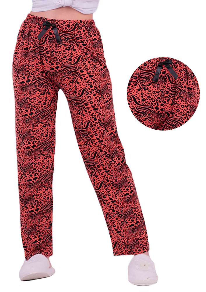 Leopar Desenli Pijama Altı | Kiremit