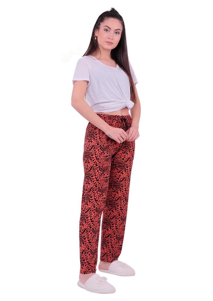 Leopar Desenli Pijama Altı | Kiremit