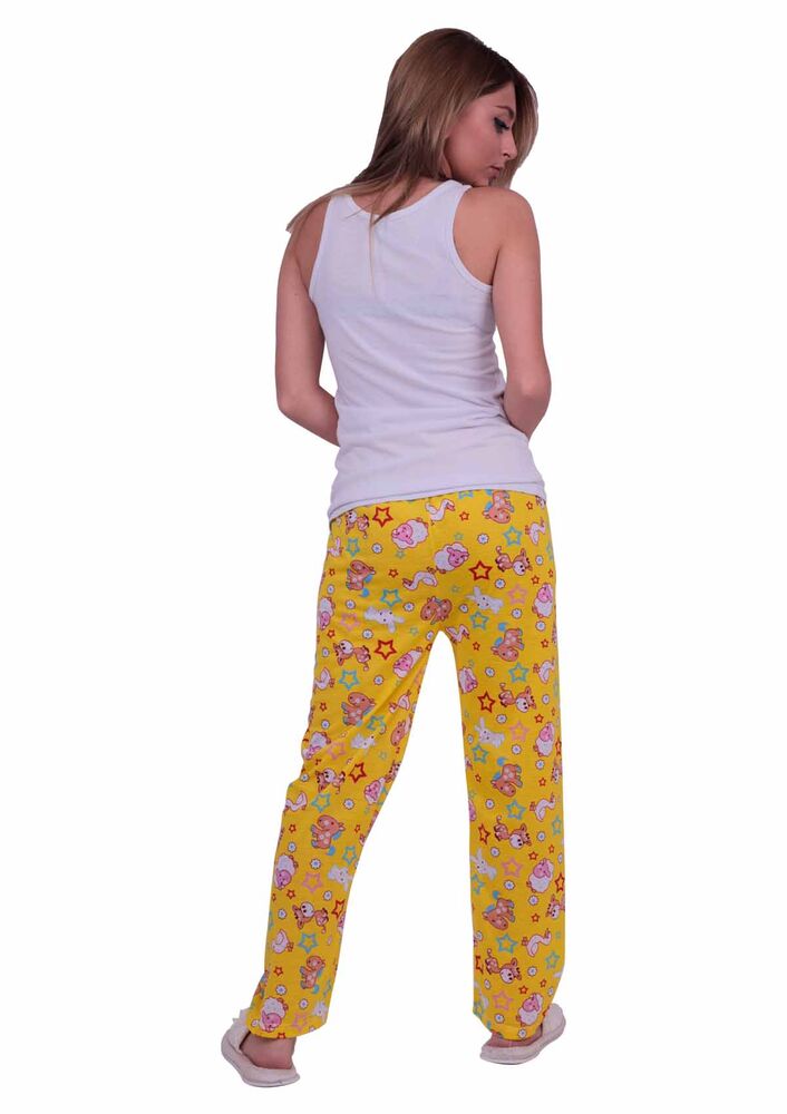 Tavşan Desenli Kadın Pijama Altı | Sarı