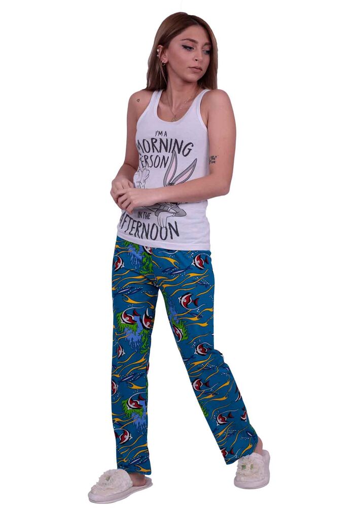 Balık Desenli Kadın Pijama Altı | Saks