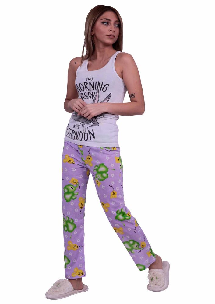 Fil Desenli Kadın Pijama Altı | Lila