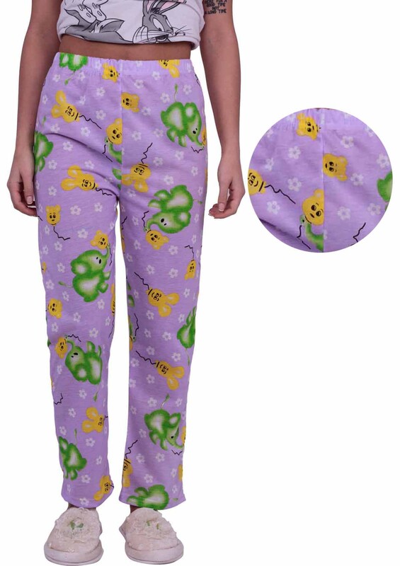 Fil Desenli Kadın Pijama Altı | Lila - Thumbnail