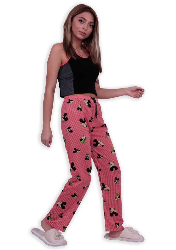 Desenli Kadın Pijama Altı | Kırmızı